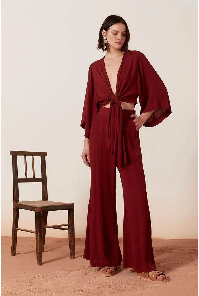 Calça Crepe Perna Com Recorte