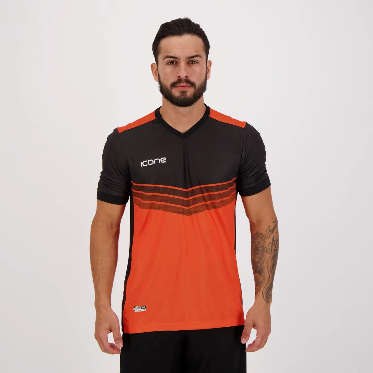 Camisa Ícone Sports Dotted Preta e Laranja