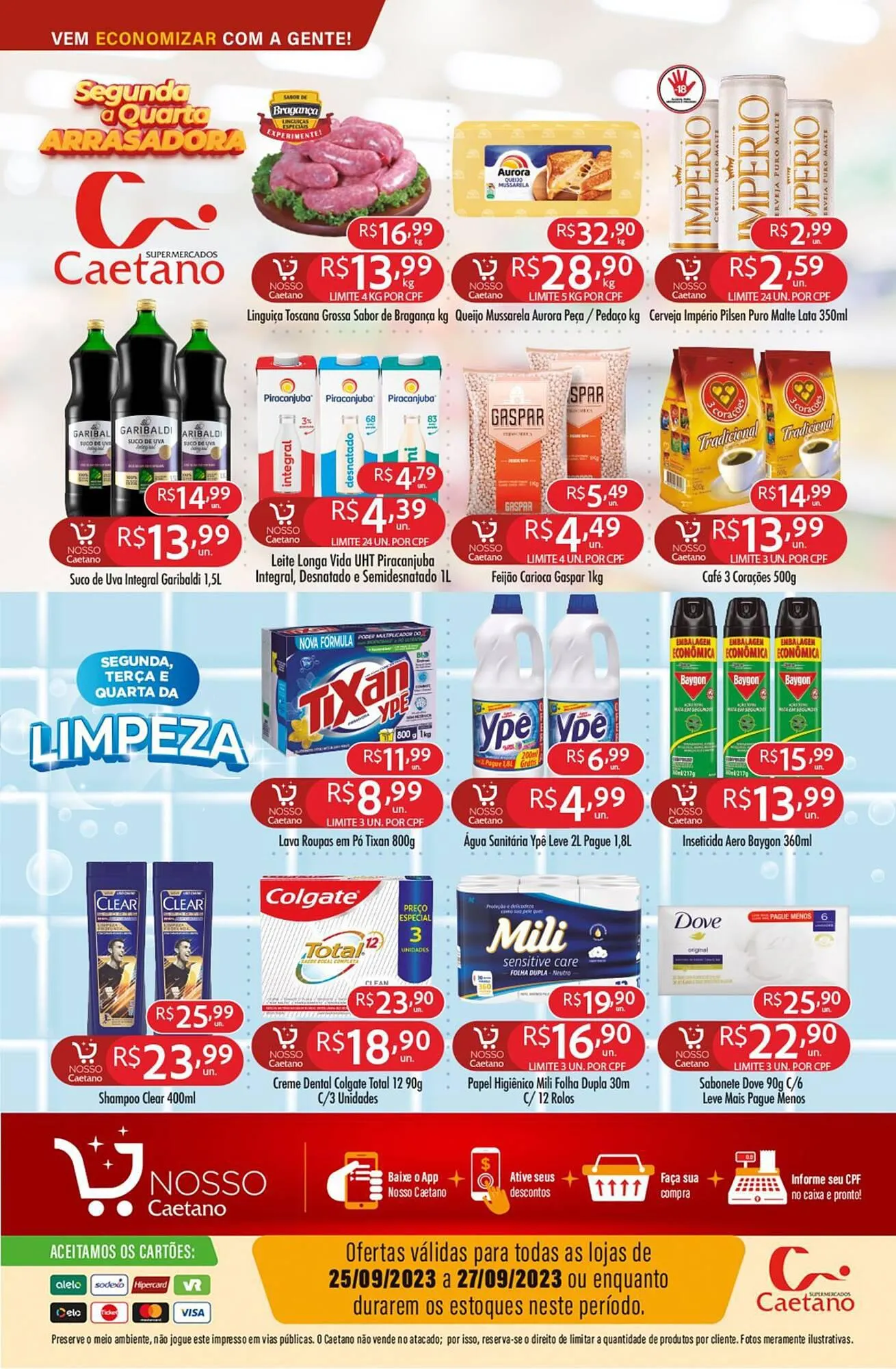 Encarte de Catálogo Supermercados Caetano 25 de setembro até 27 de setembro 2023 - Pagina 1
