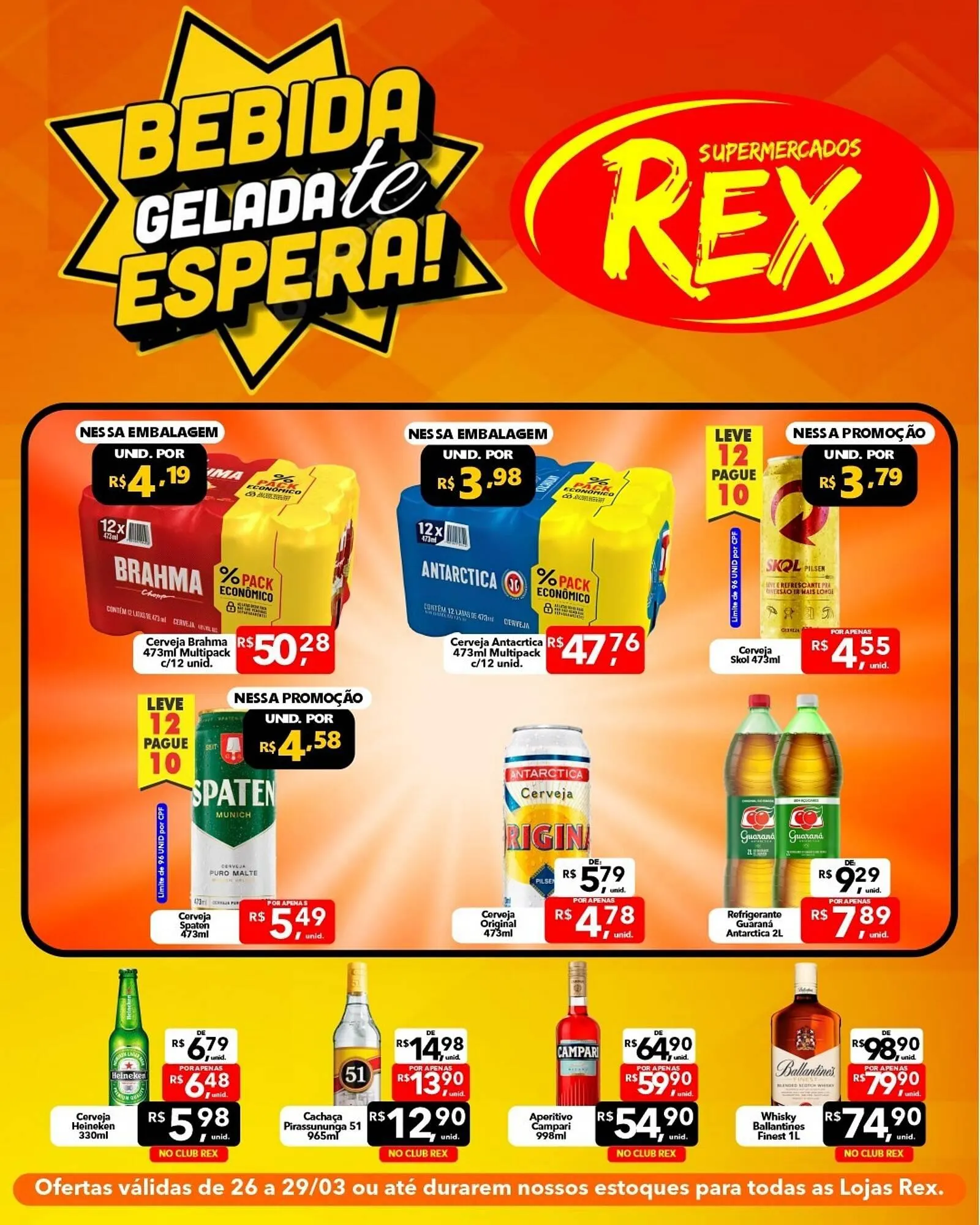 Encarte de Catálogo Supermercados Rex 26 de março até 29 de março 2026 - Pagina 1