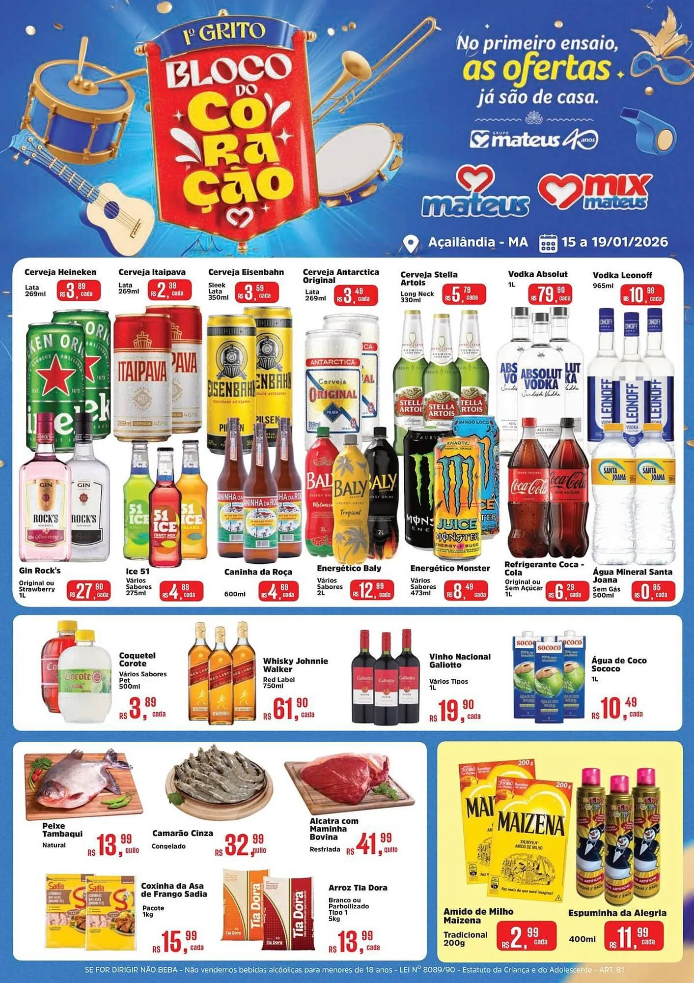 Encarte de Catálogo Supermercados Mateus 15 de janeiro até 19 de janeiro 2026 - Pagina 1