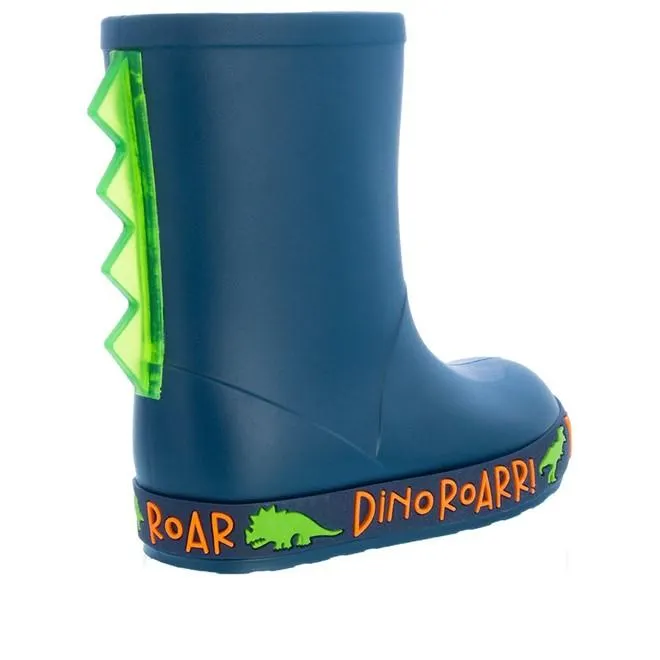 Galocha Infantil Vertus Flat Aplicação Dinossauros Marinho