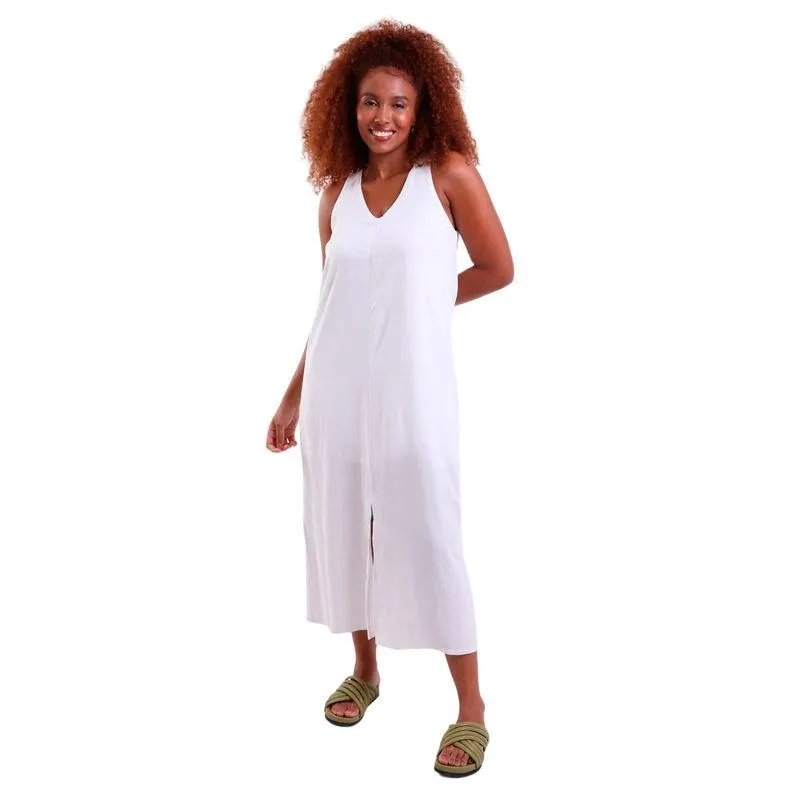 Vestido Midi Olimpia Linho Sem Manga Off White
