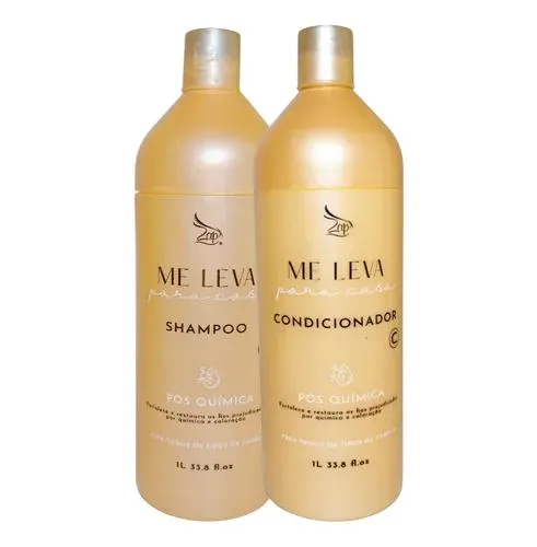 Kit Shampoo Condicionador Zap Me Leva Com Voce Pós Quimica 1L