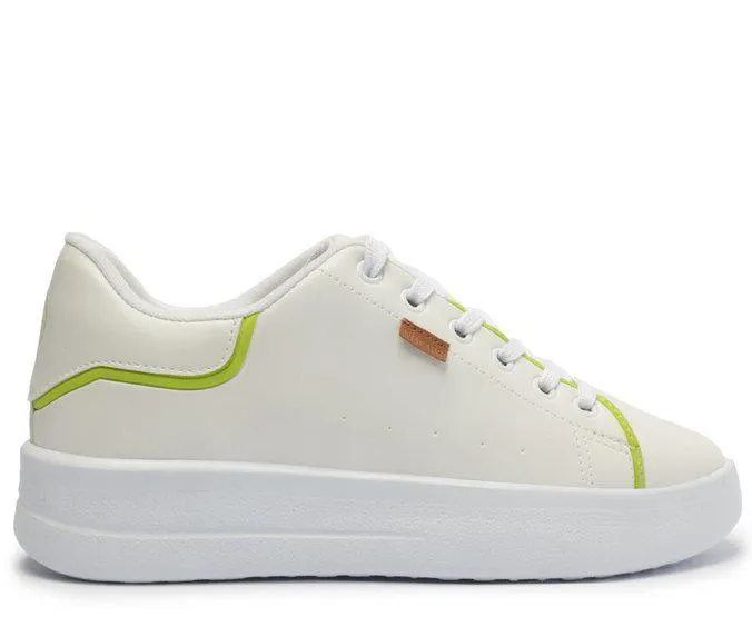 Tênis Branco Sola Alta Recortes