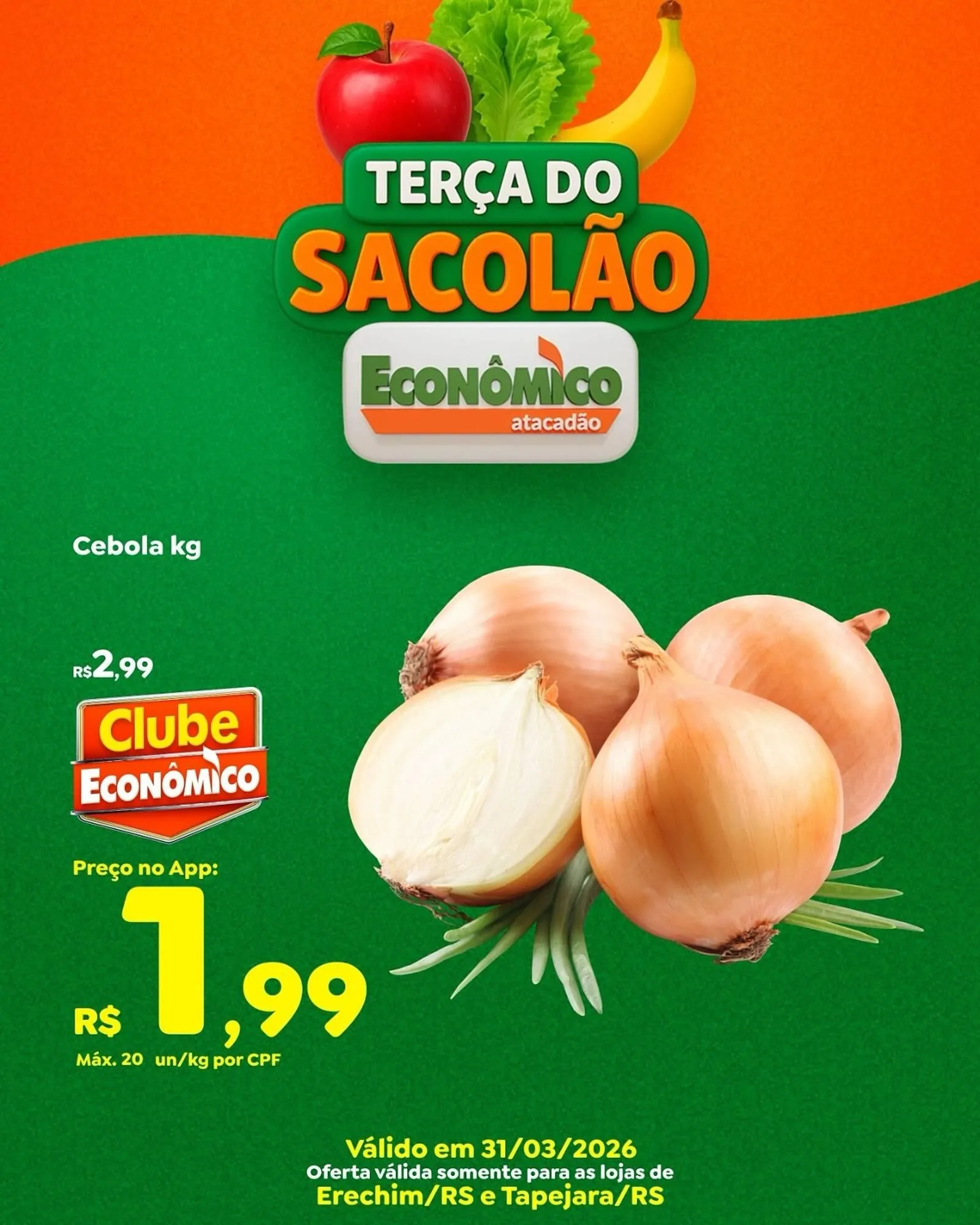 Encarte de Catálogo Econômico Atacadão 31 de março até 31 de março 2026 - Pagina 1