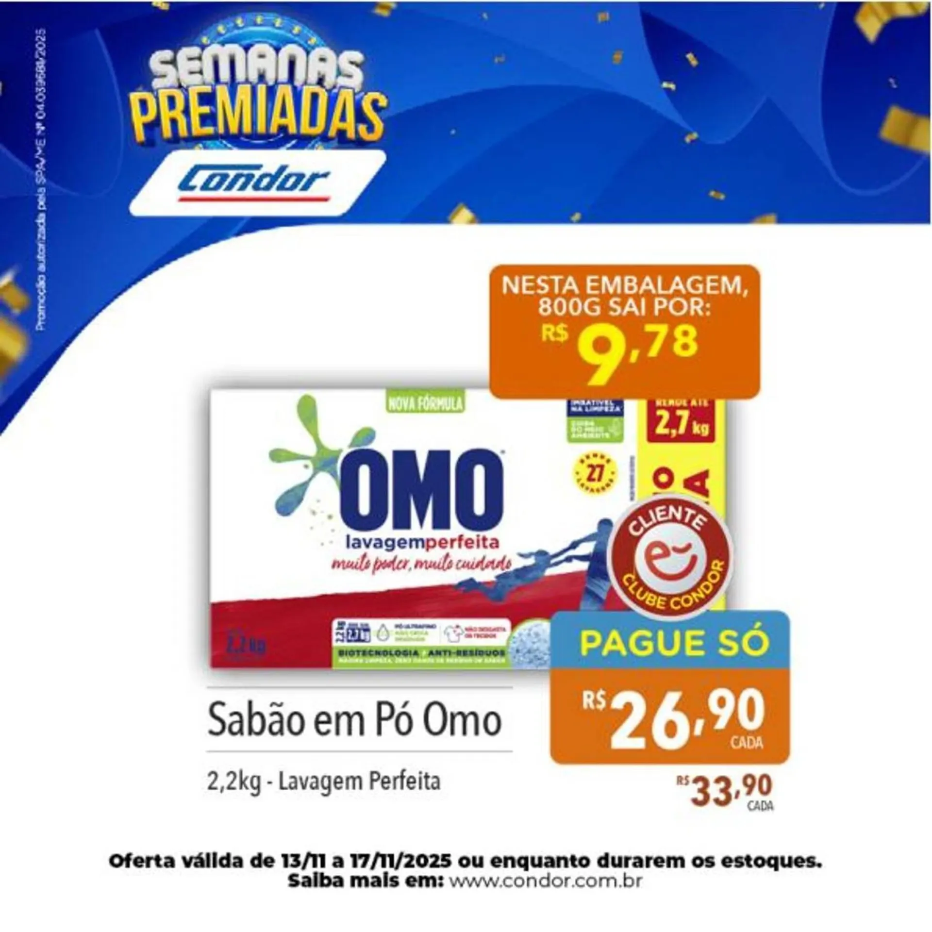 Encarte de Catálogo Supermercados Condor 13 de novembro até 17 de novembro 2025 - Pagina 1