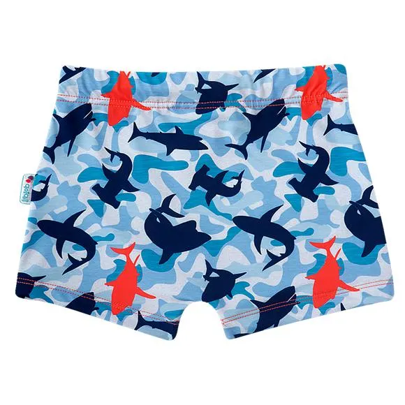 shorts praia tubarão elastano kids proteção uv 50+