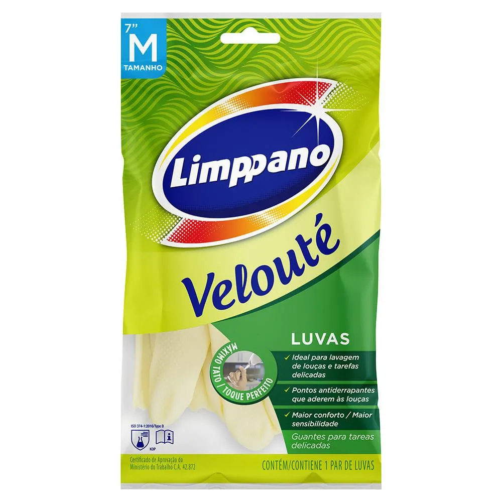 Luva Velouté Amarela Limppano M