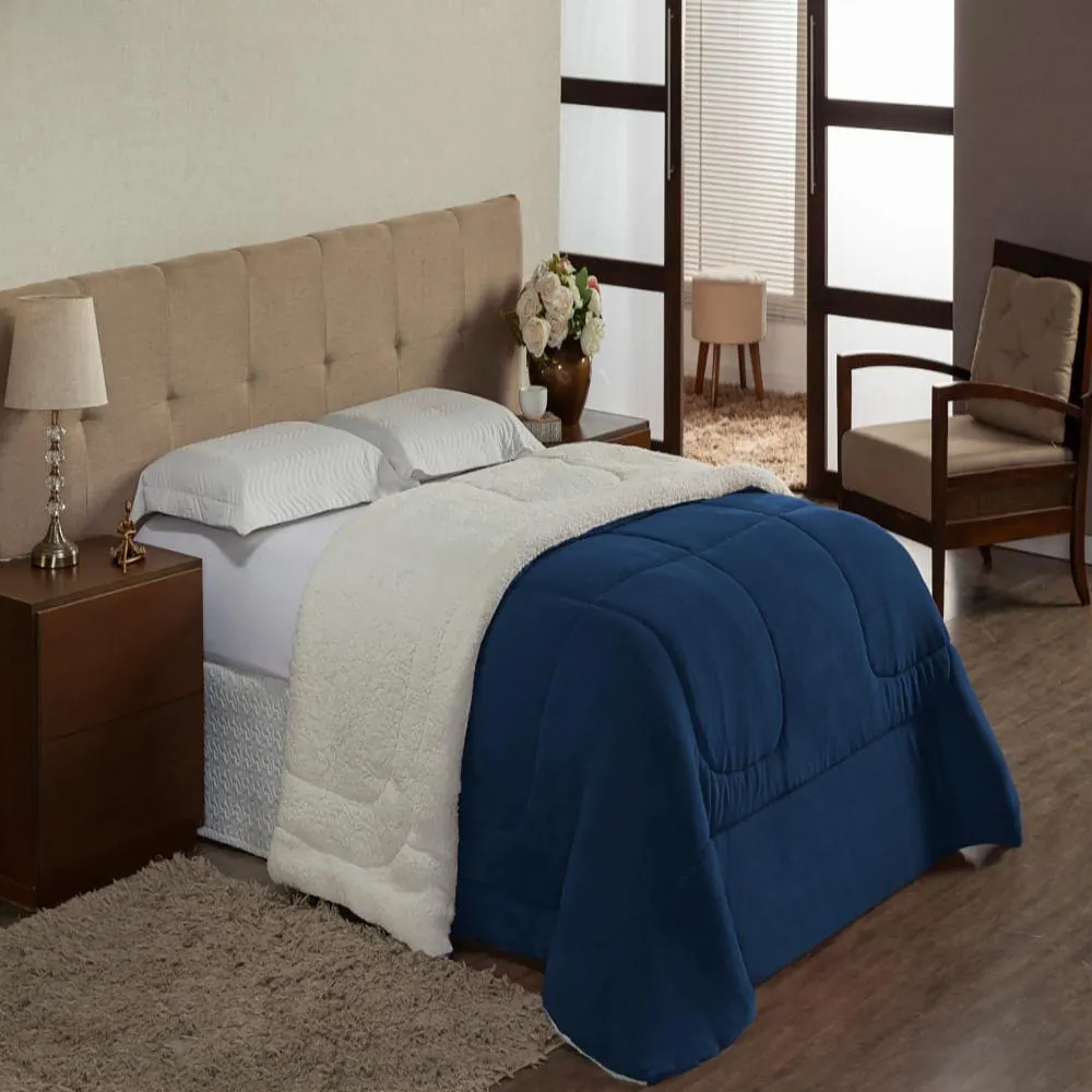 Coberdrom Casal Fleece e Sherpa 100% Poliéster Liso Sortido 180x220cm AC23636 - Arte & Cazza