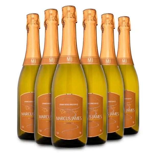 Sexteto Vinho Espumante Branco Demi Sec Marcus James