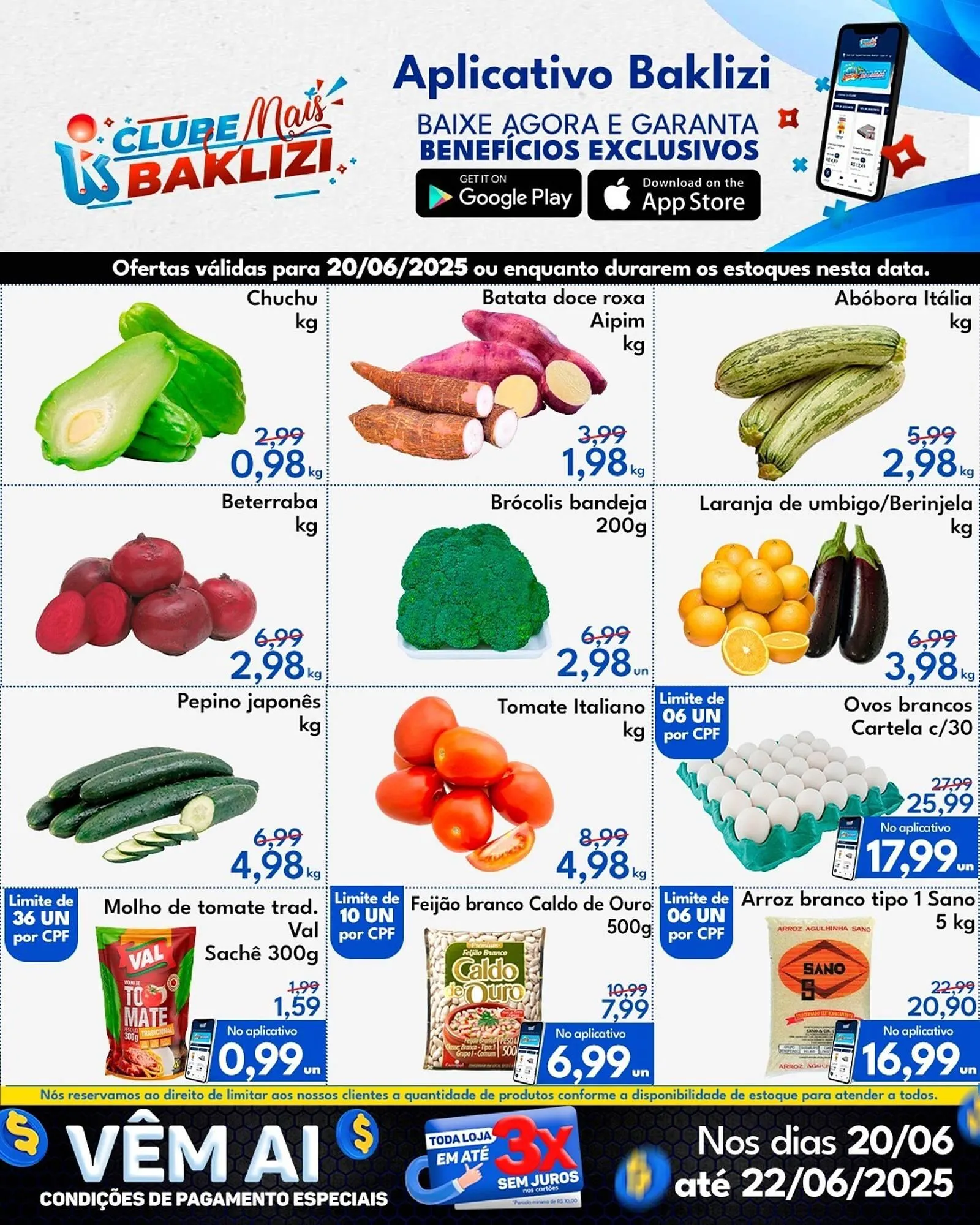 Encarte de Catálogo Supermercados Baklizi 20 de junho até 22 de junho 2025 - Pagina 1