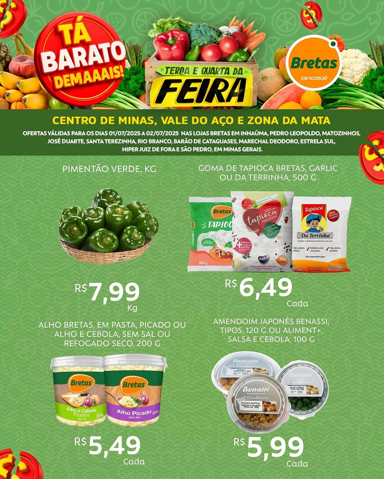 Encarte de Catálogo Supermercados Bretas 1 de julho até 2 de julho 2025 - Pagina 2