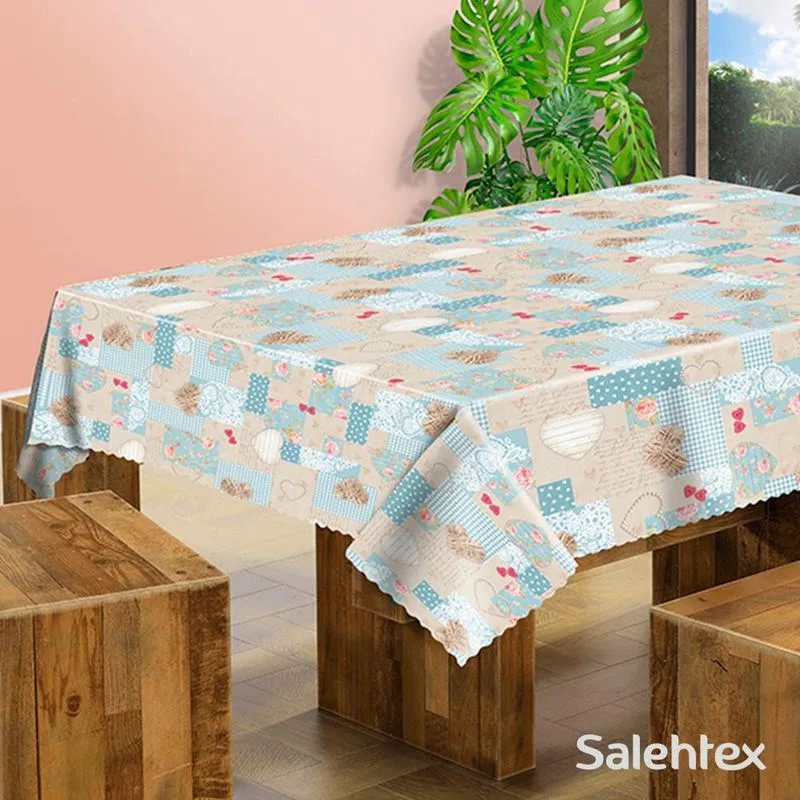 Toalha Mesa Pvc Térmica Retangular Valentine 138x220cm - Salehtex