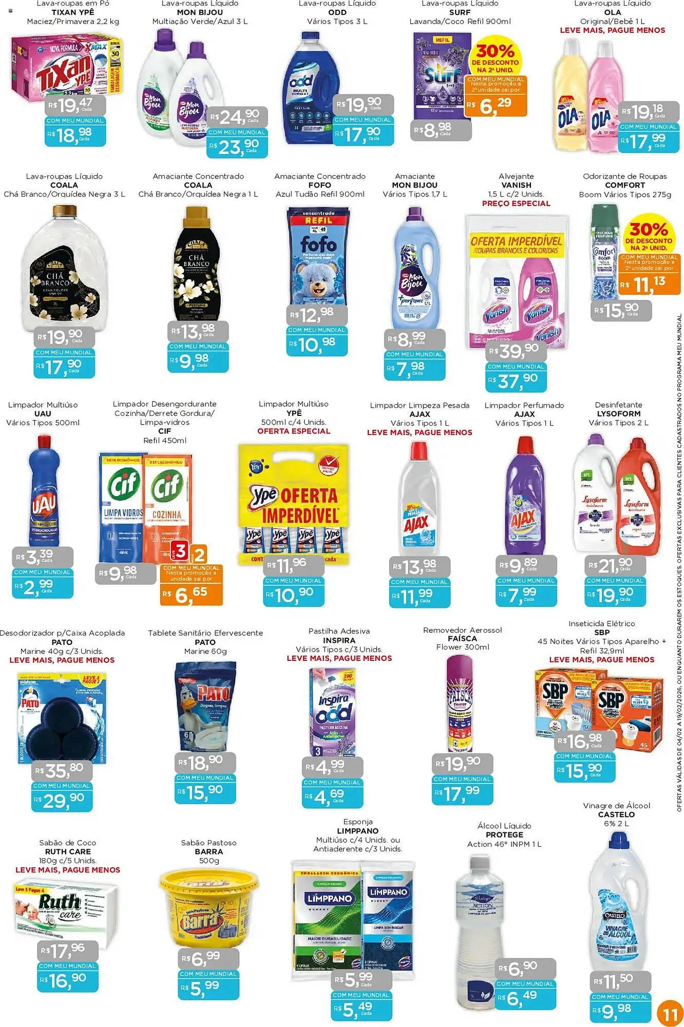 Encarte de Encarte Supermercados Mundial 4 de fevereiro até 19 de fevereiro 2026 - Pagina 11