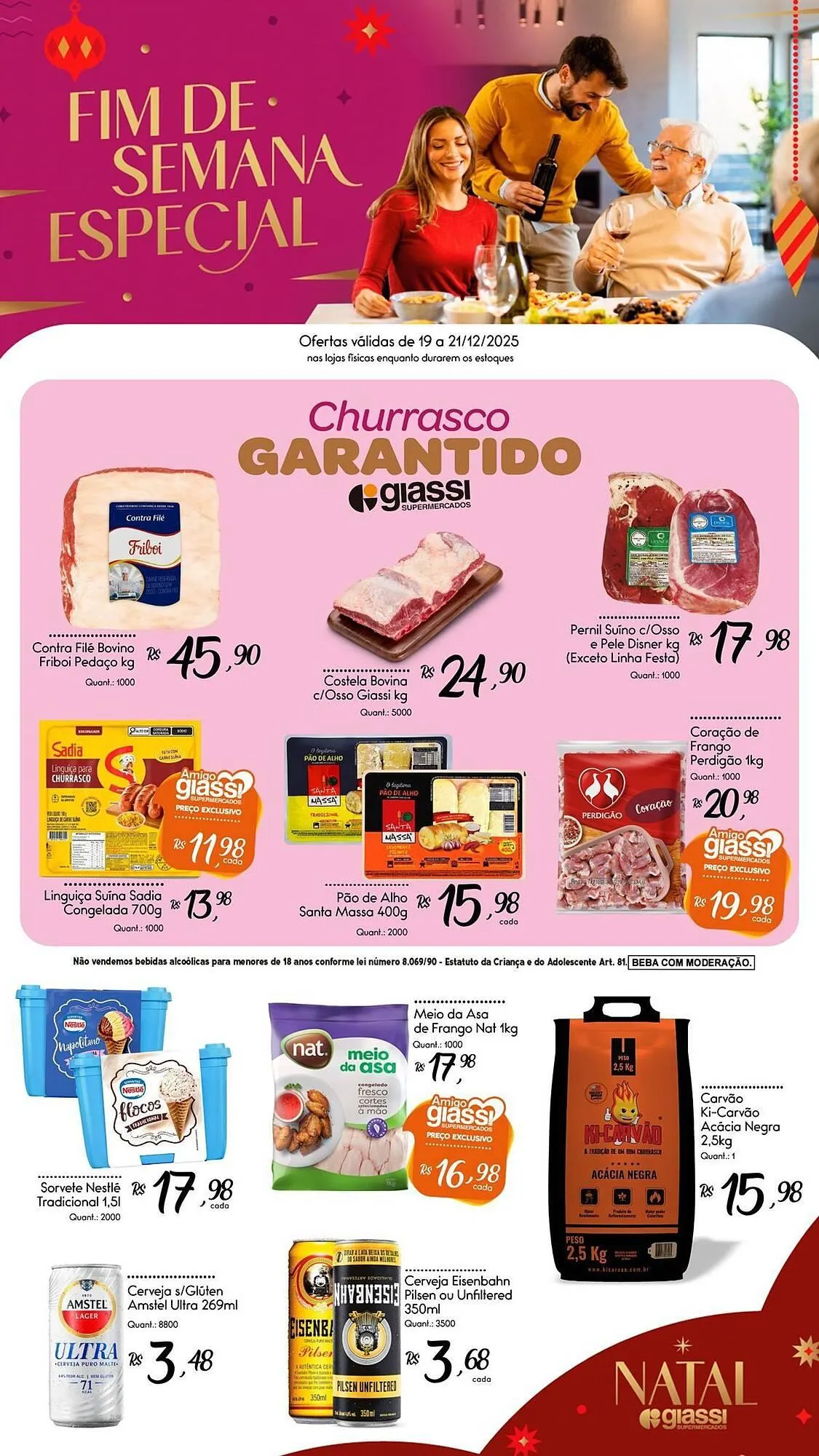 Encarte de Encarte Giassi Supermercados 19 de dezembro até 21 de dezembro 2025 - Pagina 1
