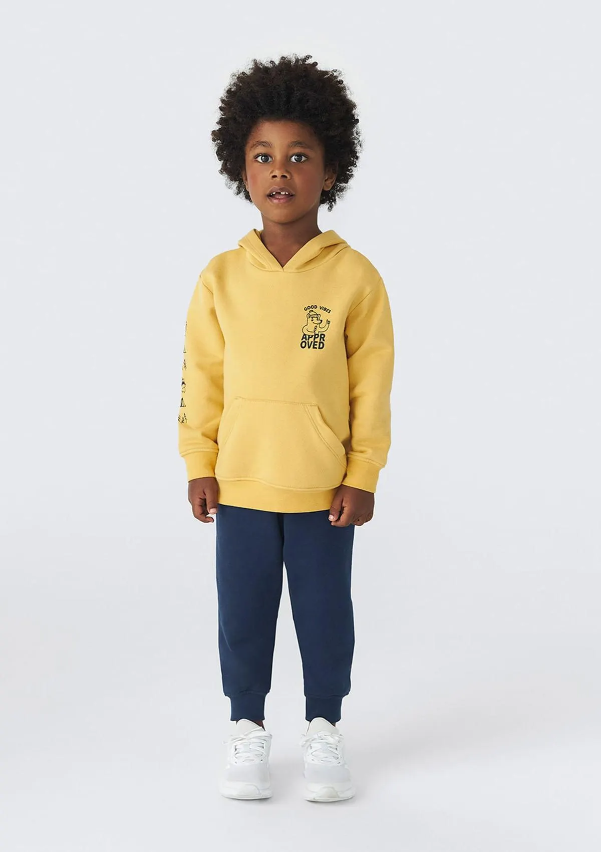 Conjunto Básico Infantil Menino Com Blusão E Calça Jogger Tam 1 A 16 - Amarelo