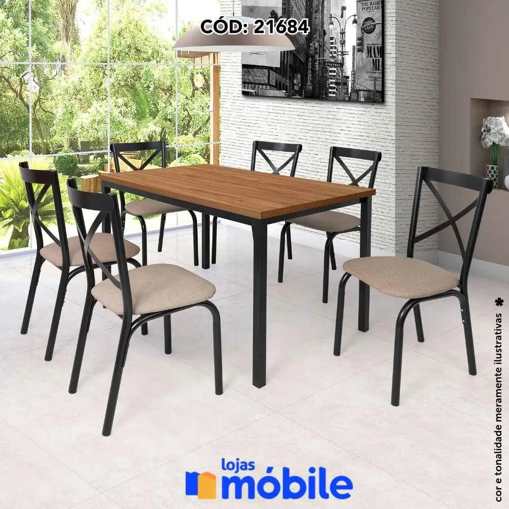 Mesa de Jantar TP Flex 6 cadeiras (21684)