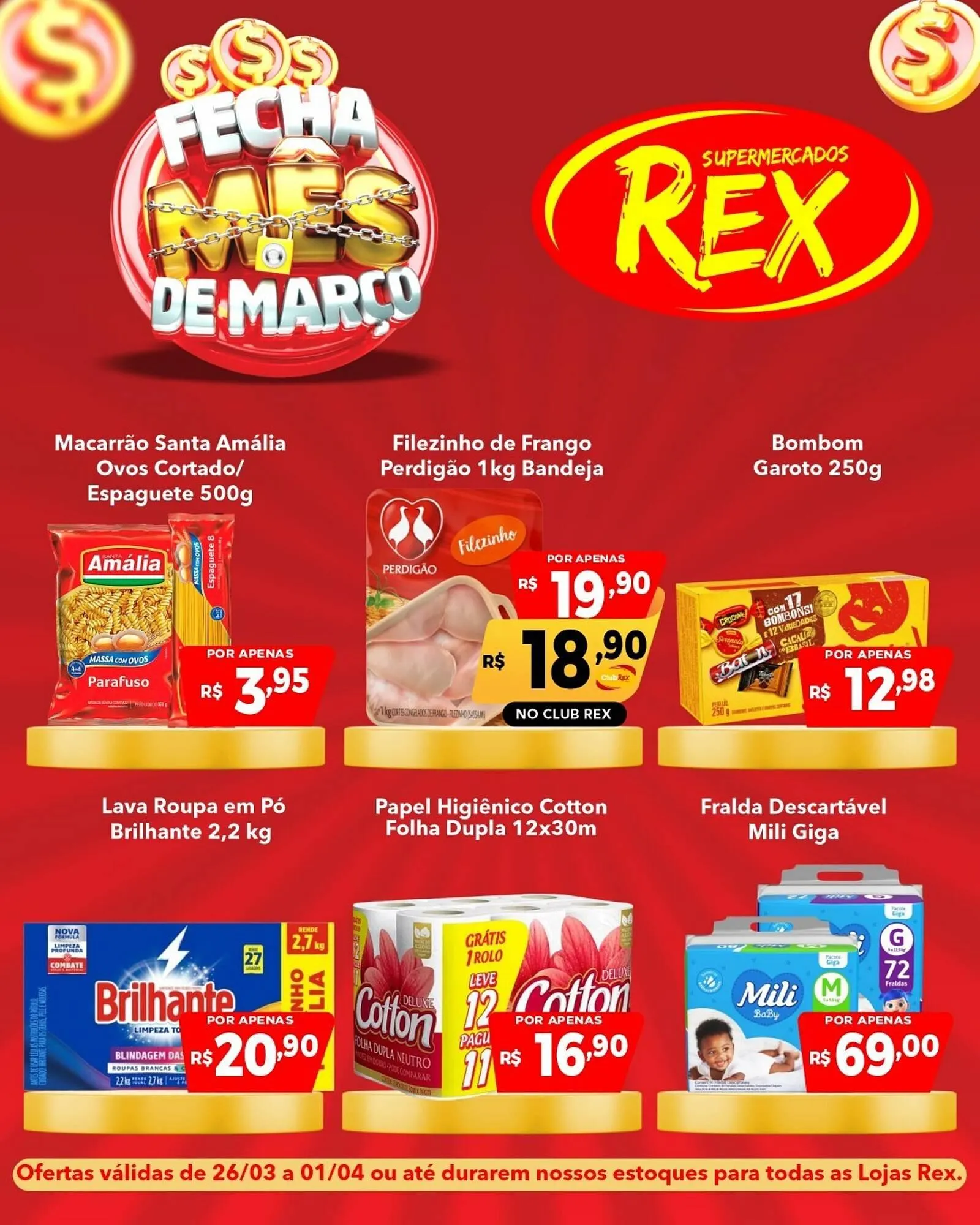 Encarte de Catálogo Supermercados Rex 26 de março até 1 de abril 2026 - Pagina 1