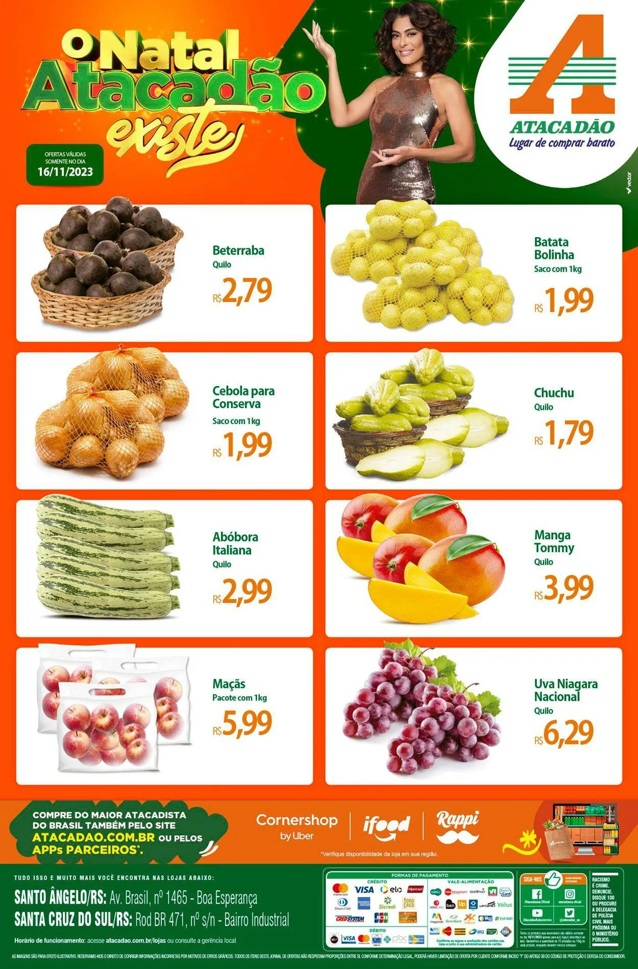 Encarte de Atacadão - RS - Santa Cruz do Sul e Santo Ângelo 16 de novembro até 16 de novembro 2023 - Pagina 1