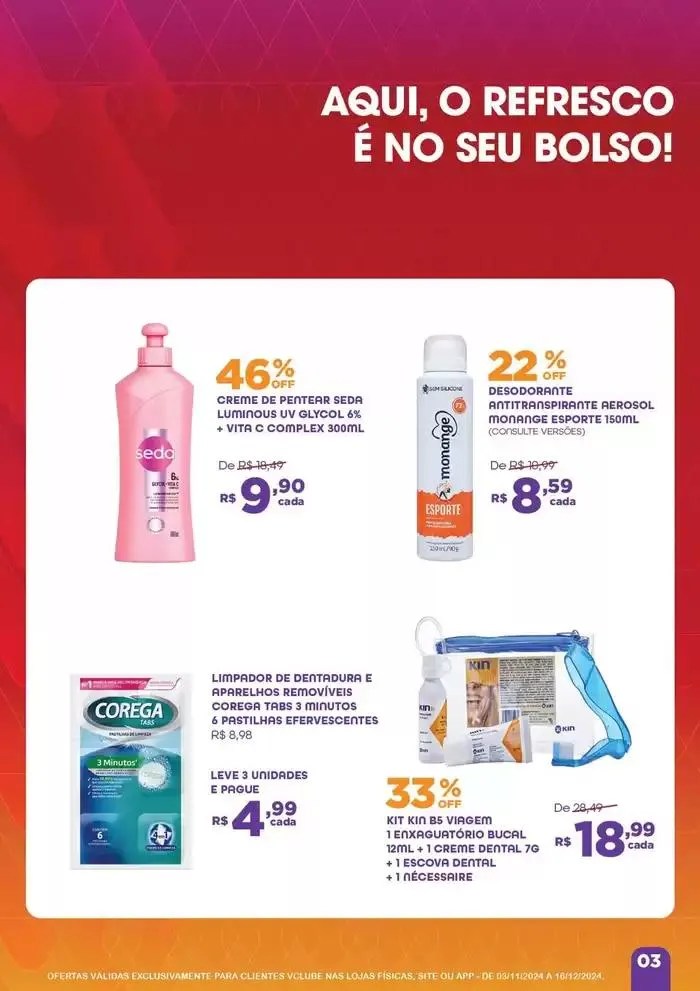 Encarte de Ofertas Drogaria Venancio 4 de dezembro até 16 de dezembro 2024 - Pagina 3