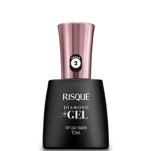 Esmalte Cremoso Risqué Diamond Gel Top Coat Fixador 9,5ml