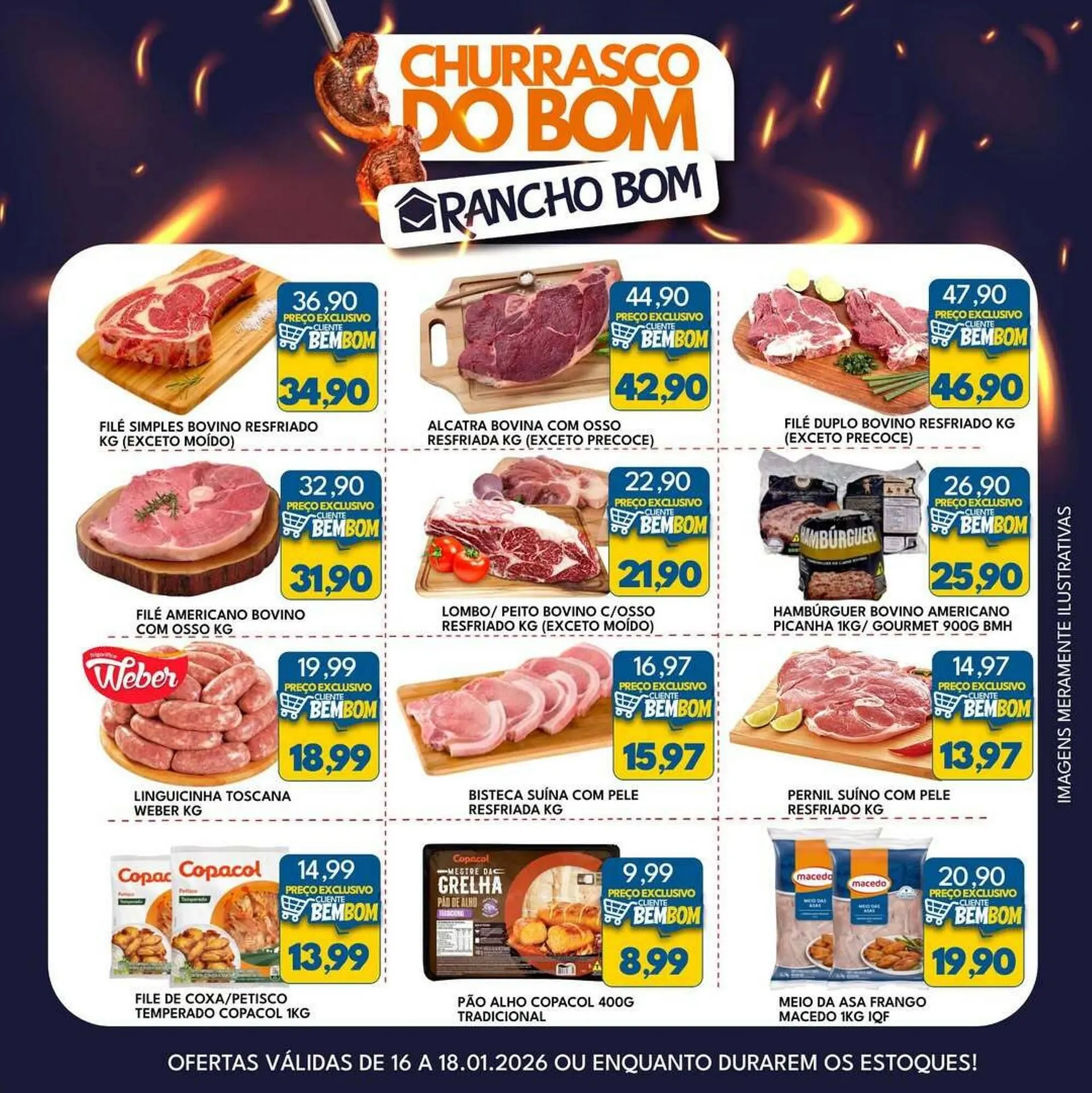 Encarte de Catálogo Rancho Bom Supermercados 16 de janeiro até 18 de janeiro 2026 - Pagina 1