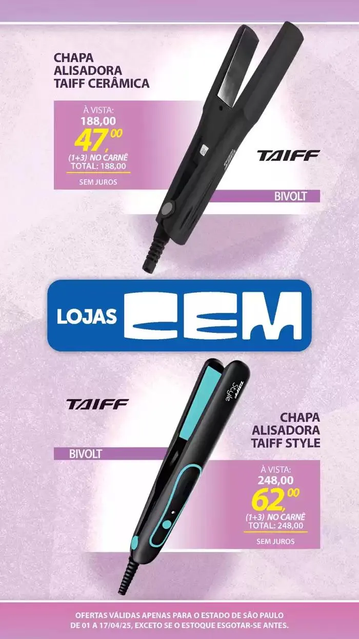 Encarte de Encarte Lojas Cem 3 de abril até 17 de abril 2025 - Pagina 128