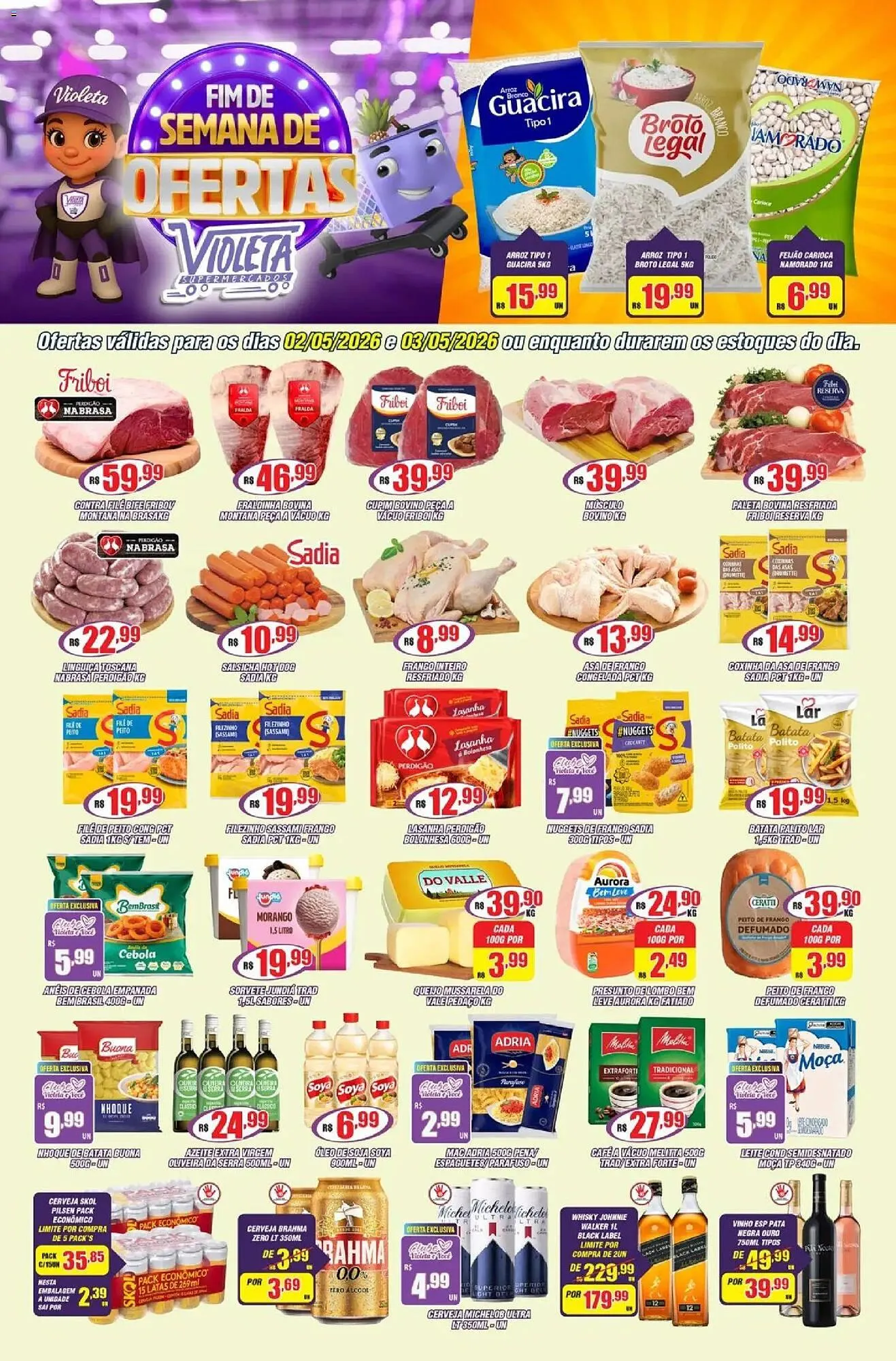 Encarte de Catálogo Violeta Supermercados 2 de maio até 3 de maio 2026 - Pagina 1