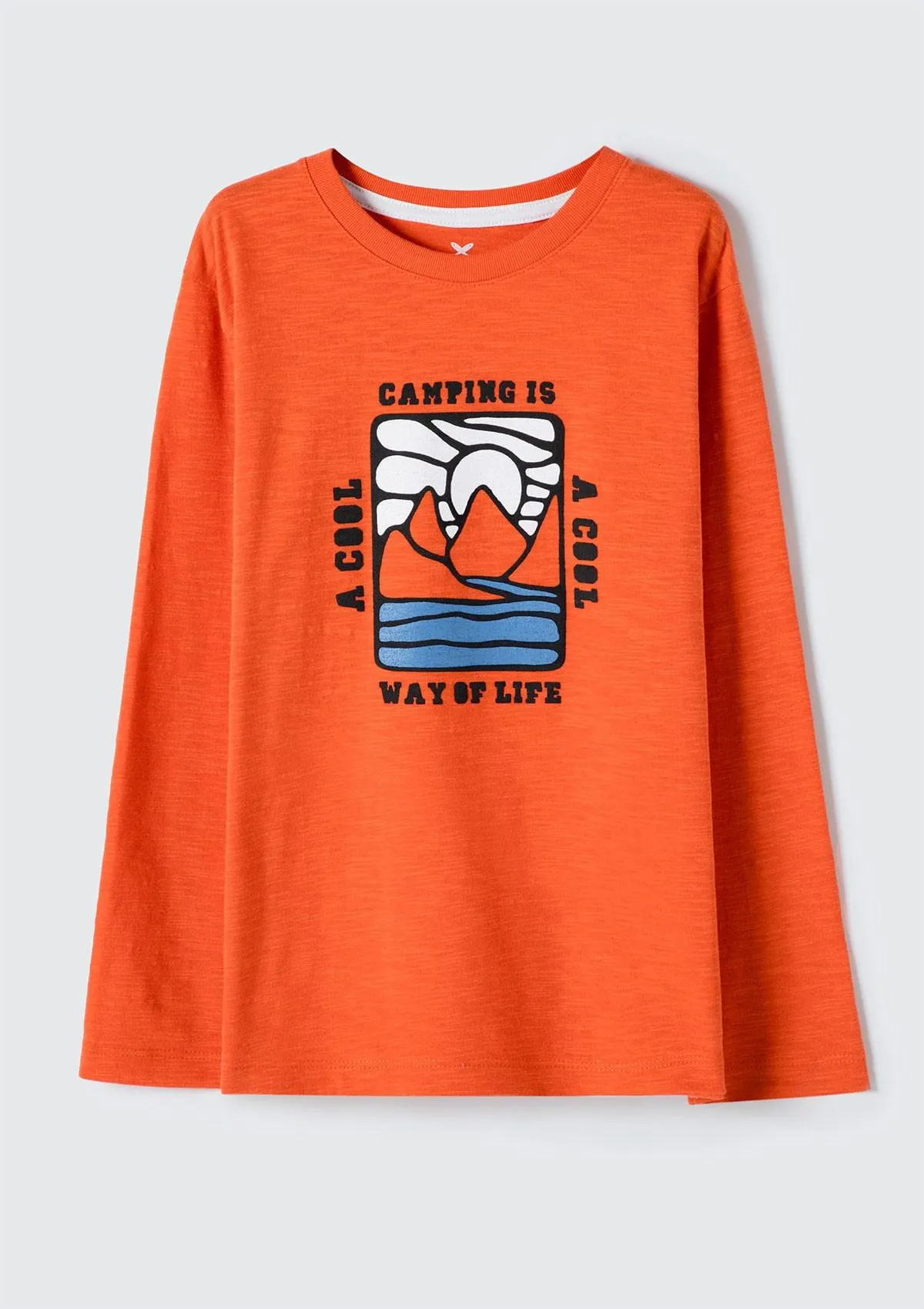 Camiseta Infantil Menino Manga Longa Flamê Tam 1 A 16 - Laranja