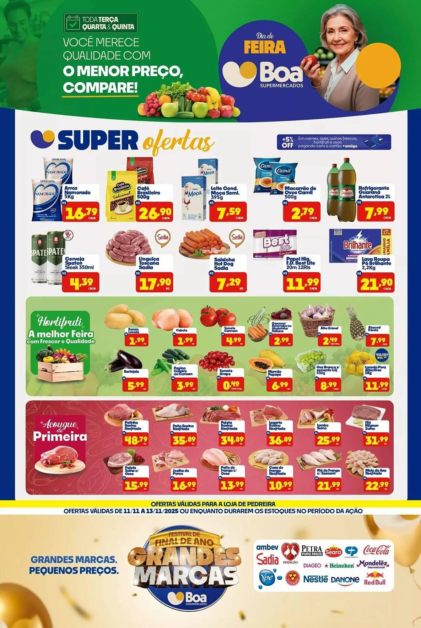 Encarte de Tabloide Boa Supermercados 11 de novembro até 13 de novembro 2025 - Pagina 1