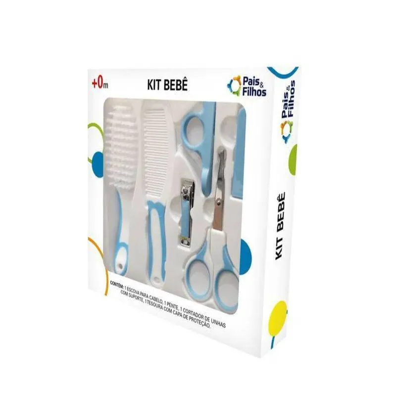Kit Cuidados Para Bebê Plástico Azul 7161 - Pais & Filhos
