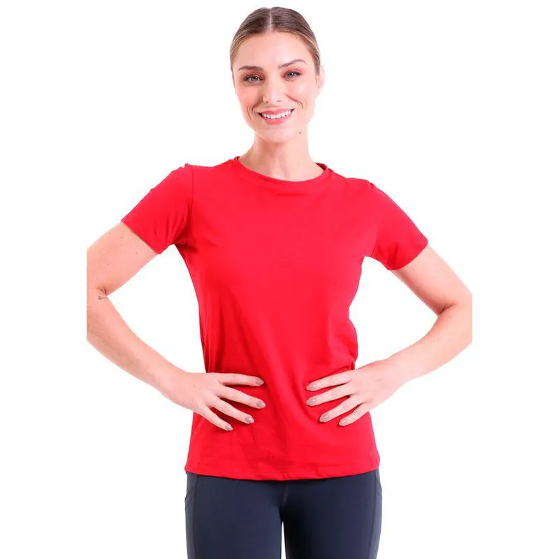 Camiseta Feminina Manga Curta Malha Pima Vermelho
