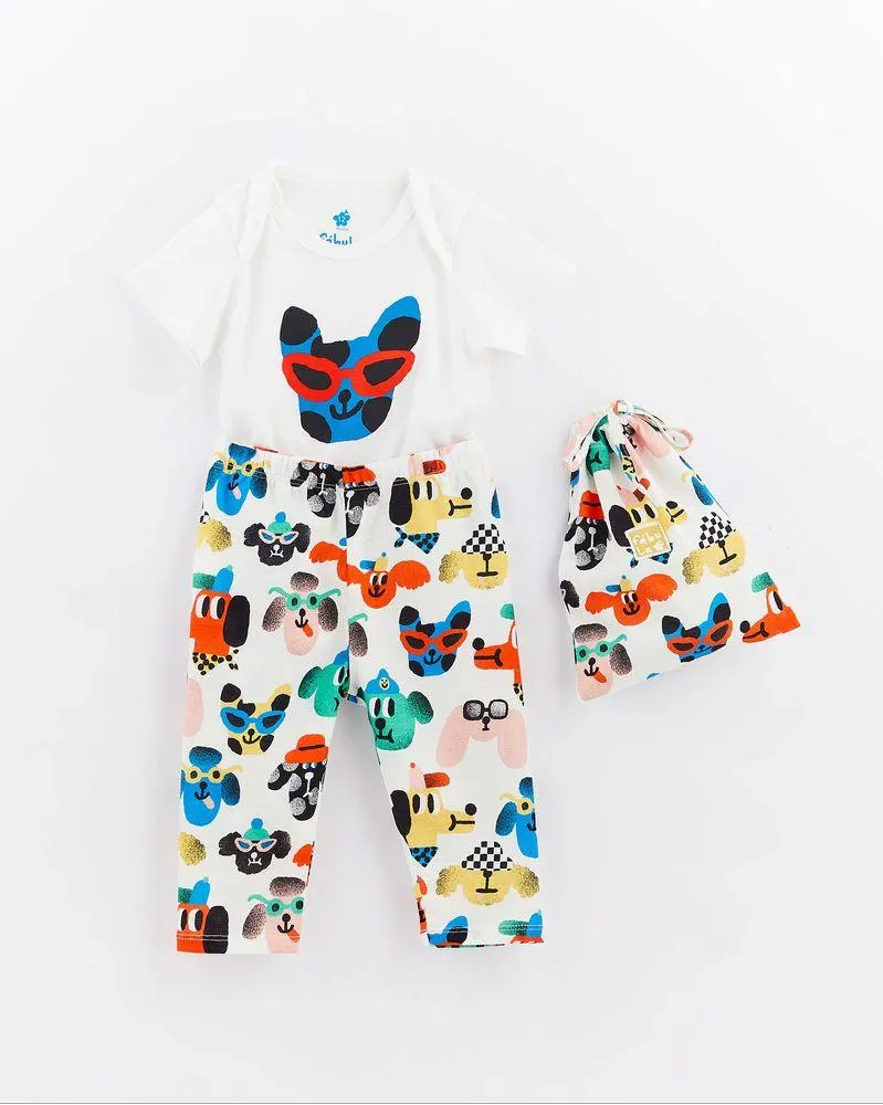 Conjunto Bebe Malha Silk Caopanheiro