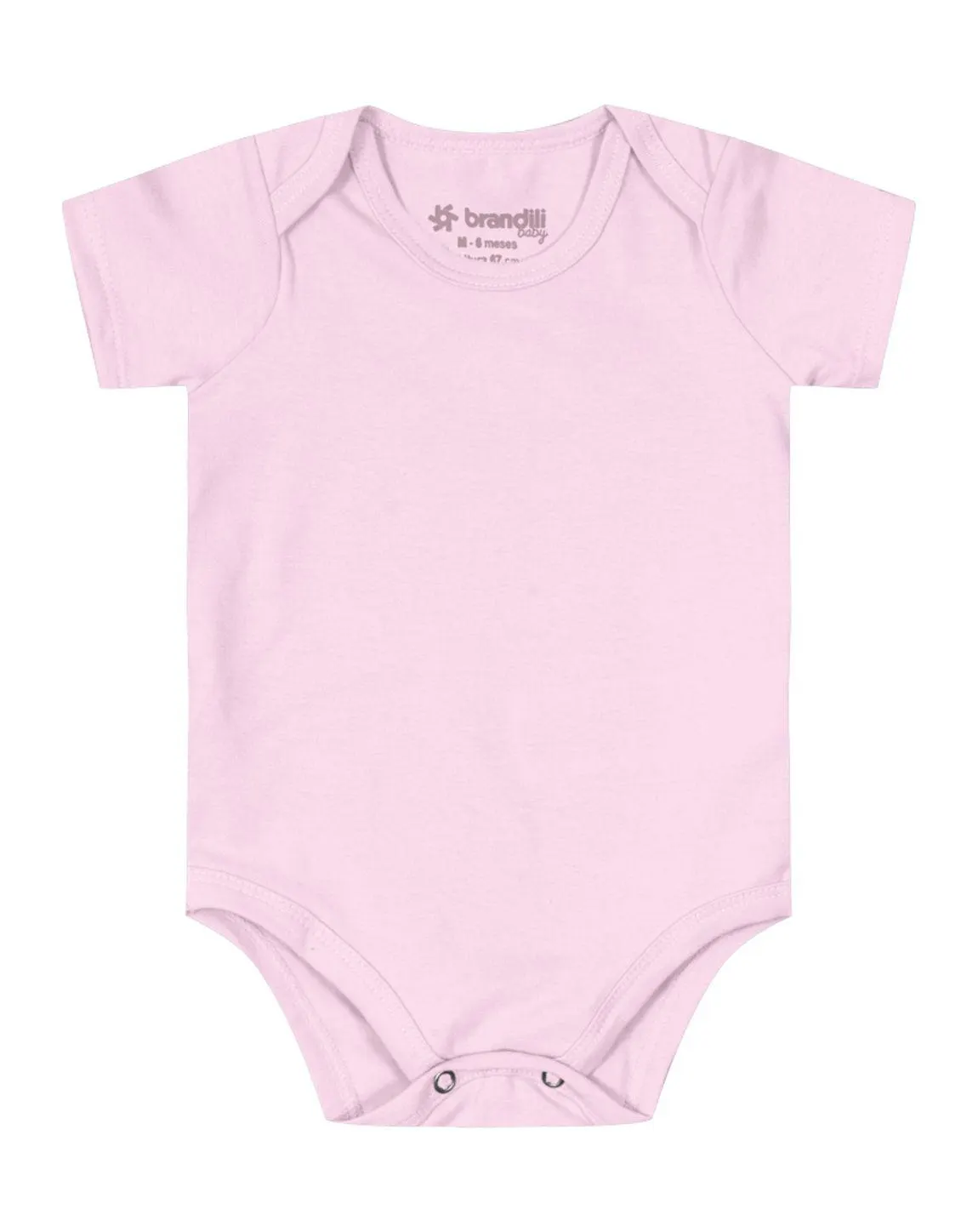 Body bebê unissex de cotton com cor lisa Brandili Baby