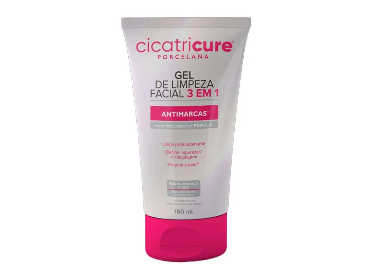 Gel de Limpeza Facial 3 em 1 Antimarcas Cicatricure Porcelana 150ml