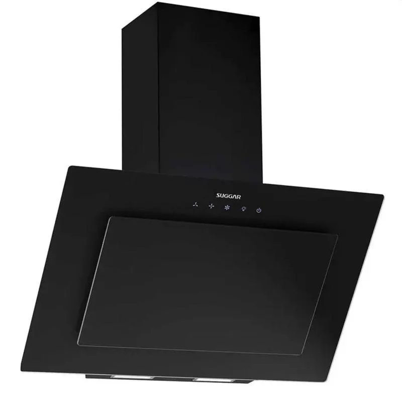 Coifa de Parede Onix Vidro Inclinado 90cm Preta 110V Suggar .TP1291PT