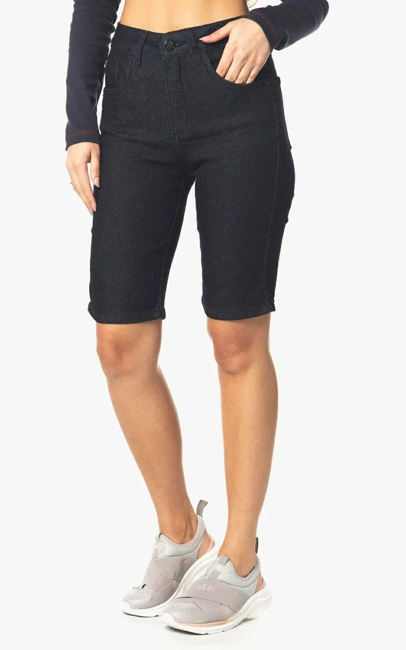 Bermuda jeans ciclista feminina - INDIGO