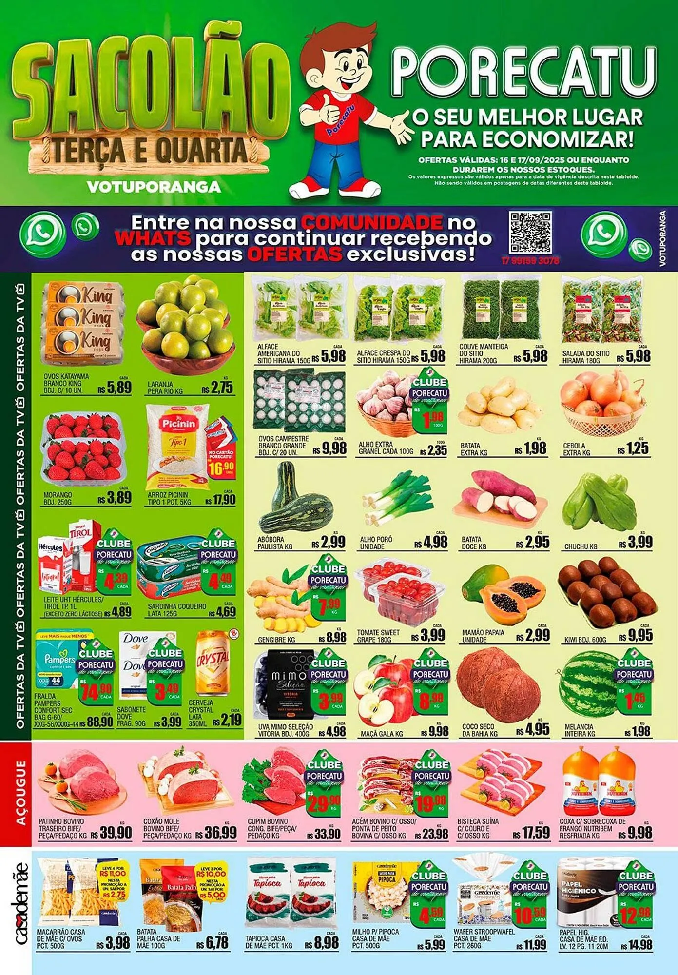 Encarte de Catálogo Supermercado Porecatu 16 de setembro até 17 de setembro 2025 - Pagina 1