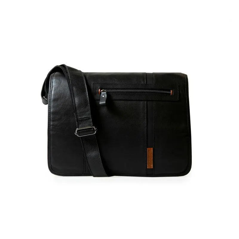 Pasta Bagaggio City em Couro Tipo Carteiro Preta