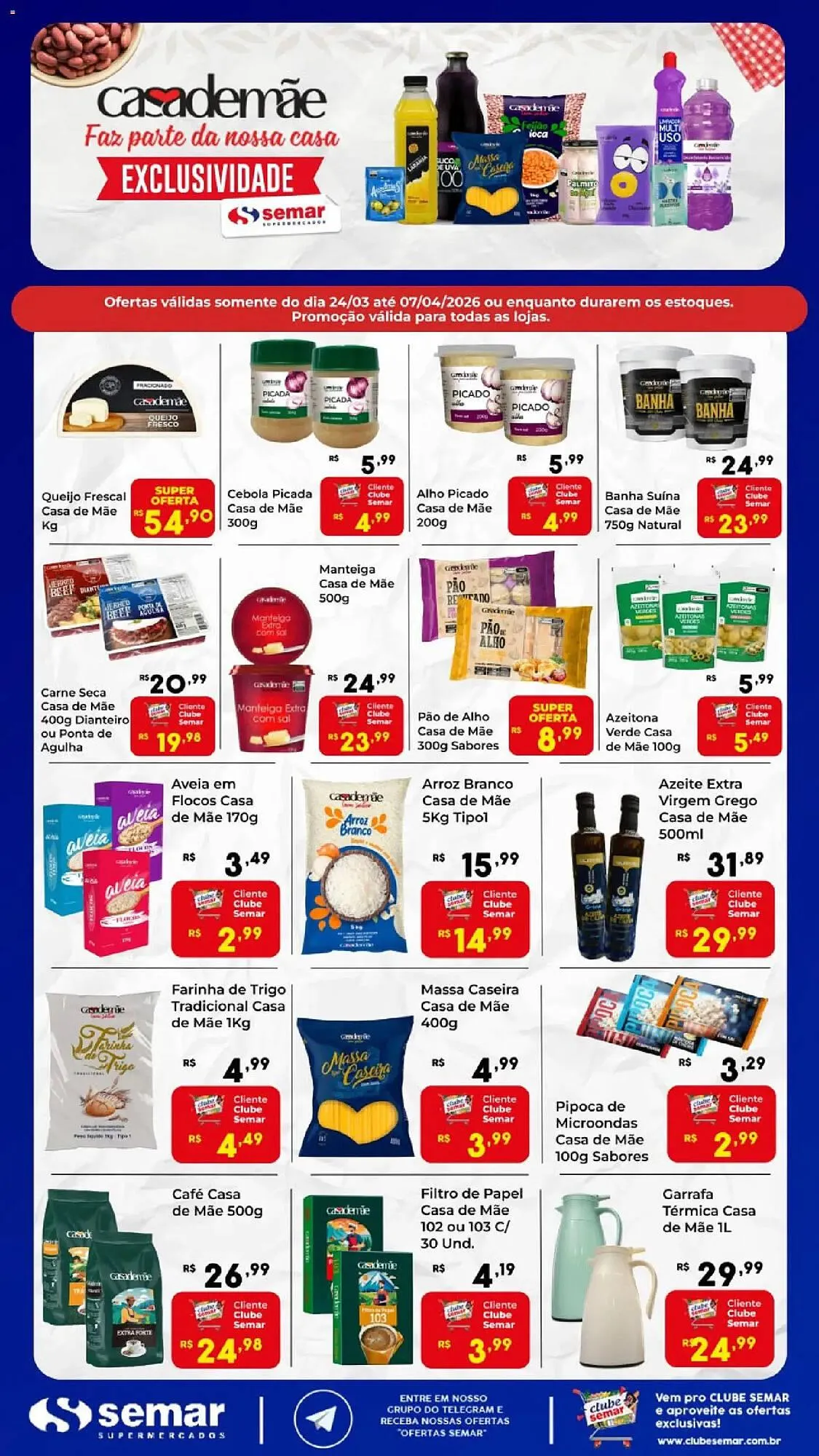 Encarte de Folheto Semar Supermercado 24 de março até 7 de abril 2026 - Pagina 1
