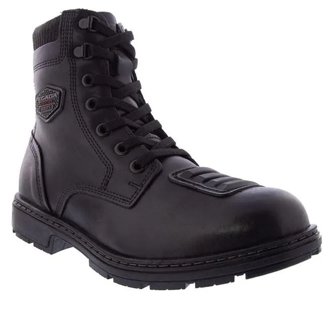 Bota Coturno Pegada Tratorada Recortes Couro Preto