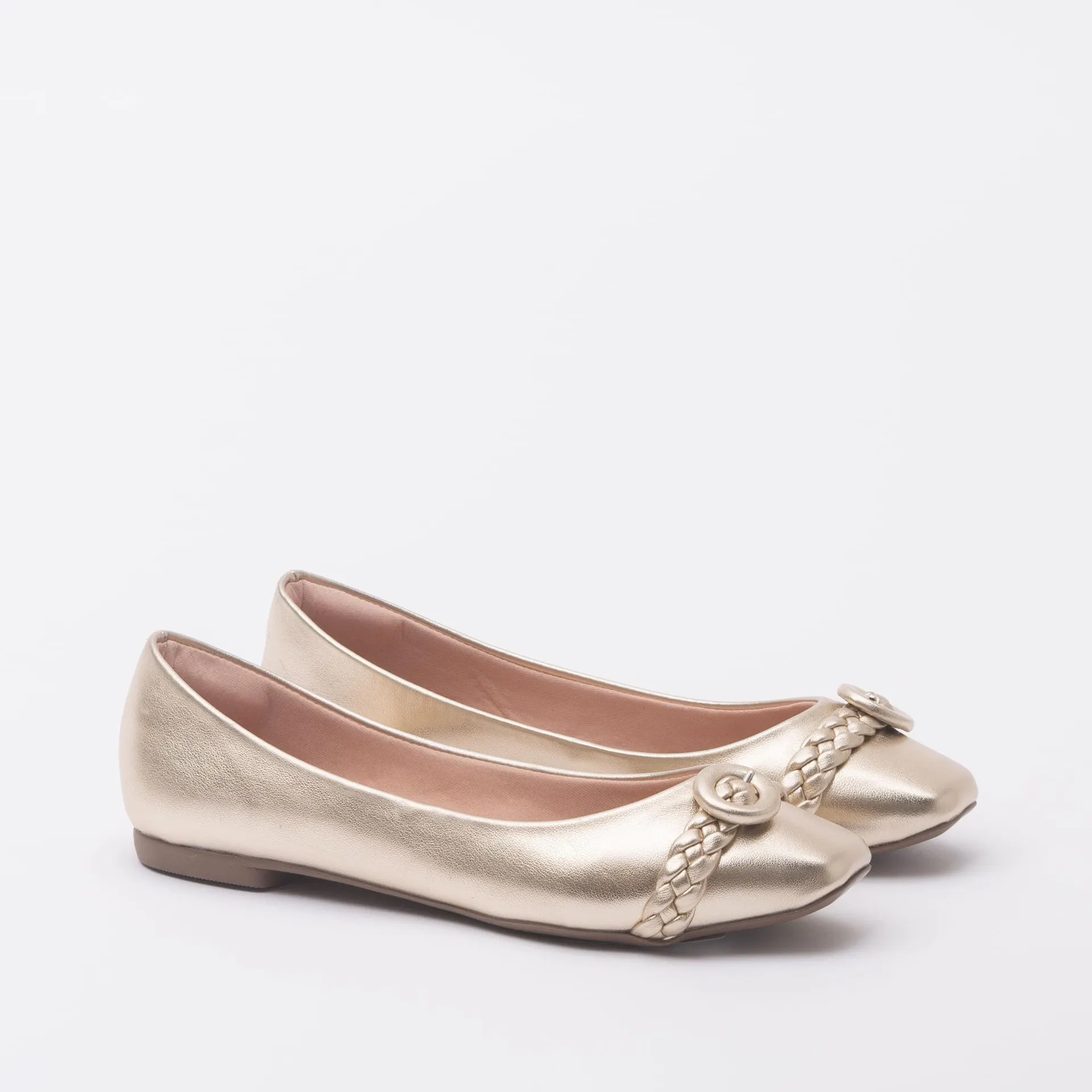 Sapatilha Bico Quadrado - CHAMPAGNE