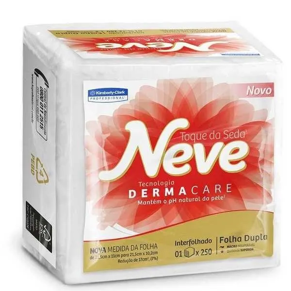 Papel Higiênico Neve Interfolhado Folha Dupla PCT C/250 FL