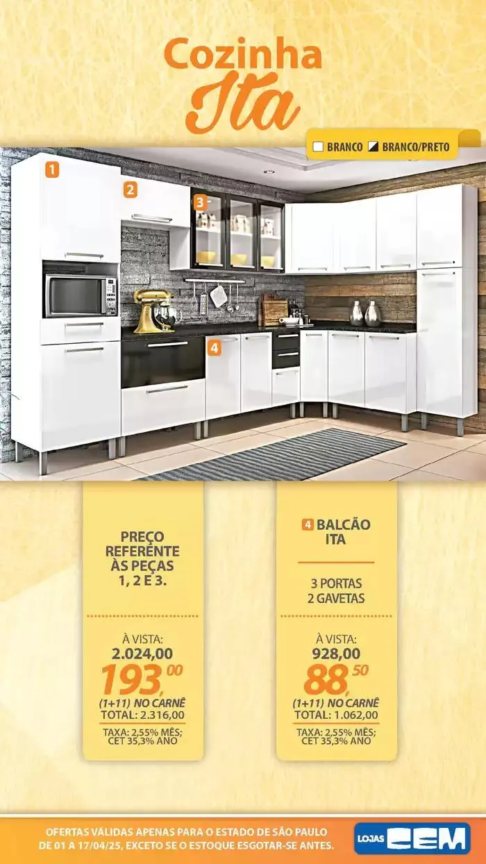 Encarte de Encarte Lojas Cem 3 de abril até 17 de abril 2025 - Pagina 84
