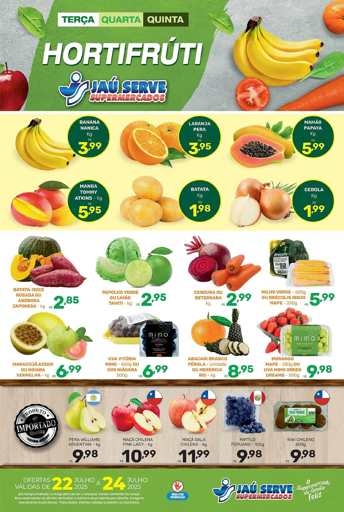 Encarte de Catálogo Supermercados Jau Serve 23 de julho até 24 de julho 2025 - Pagina 1