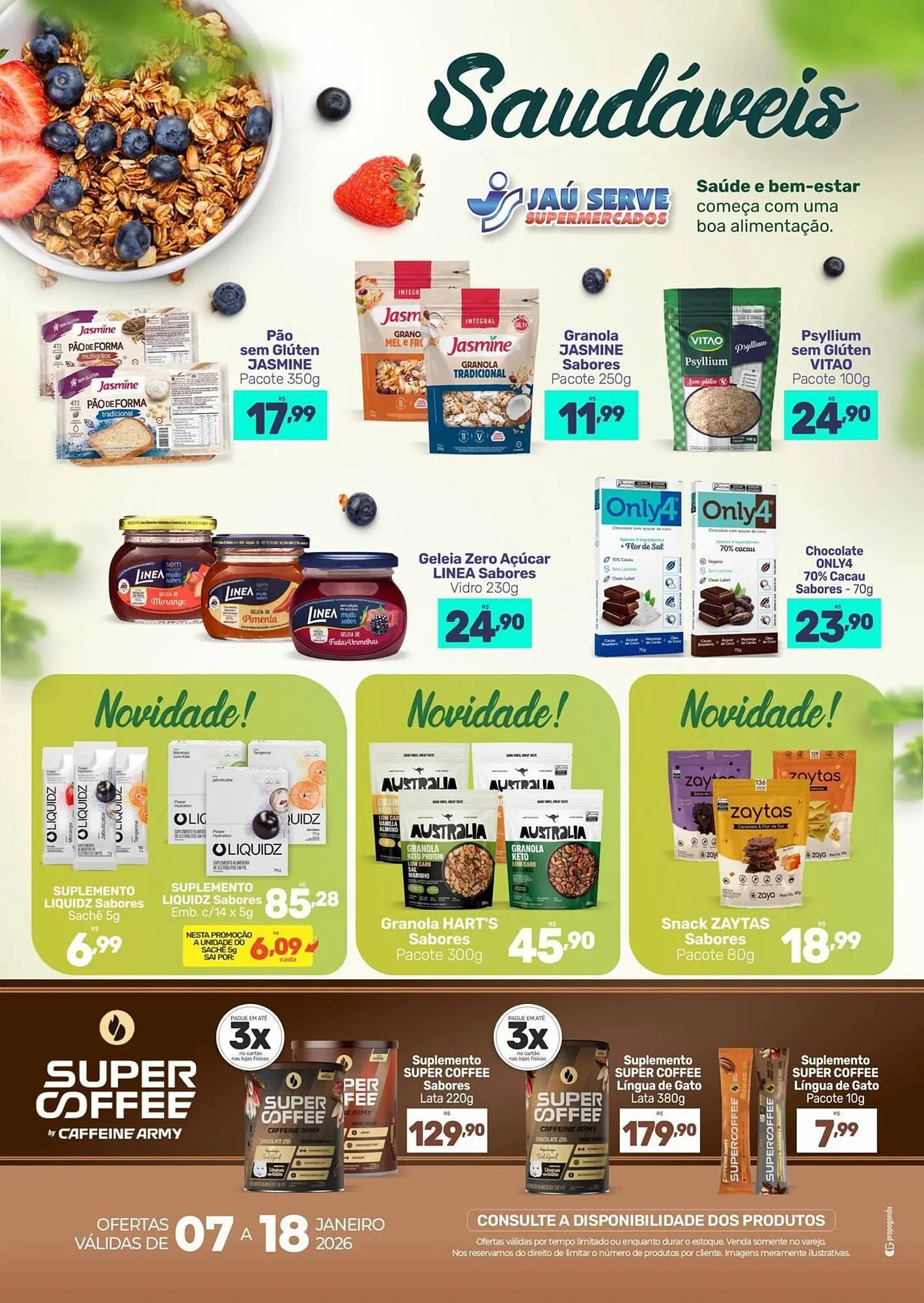 Encarte de Catálogo Supermercados Jau Serve 7 de janeiro até 18 de janeiro 2026 - Pagina 1