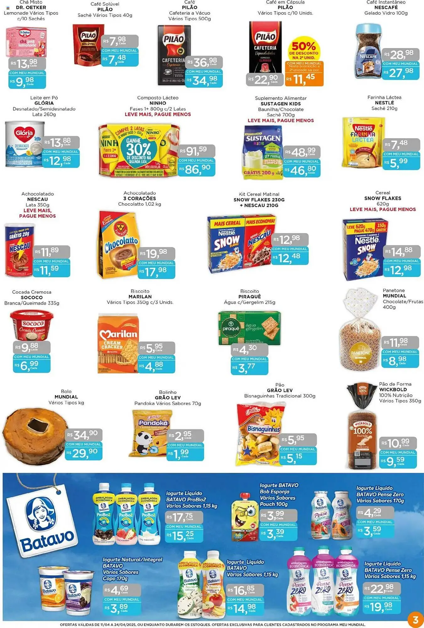 Encarte de Catálogo Supermercados Mundial 11 de abril até 24 de abril 2025 - Pagina 3