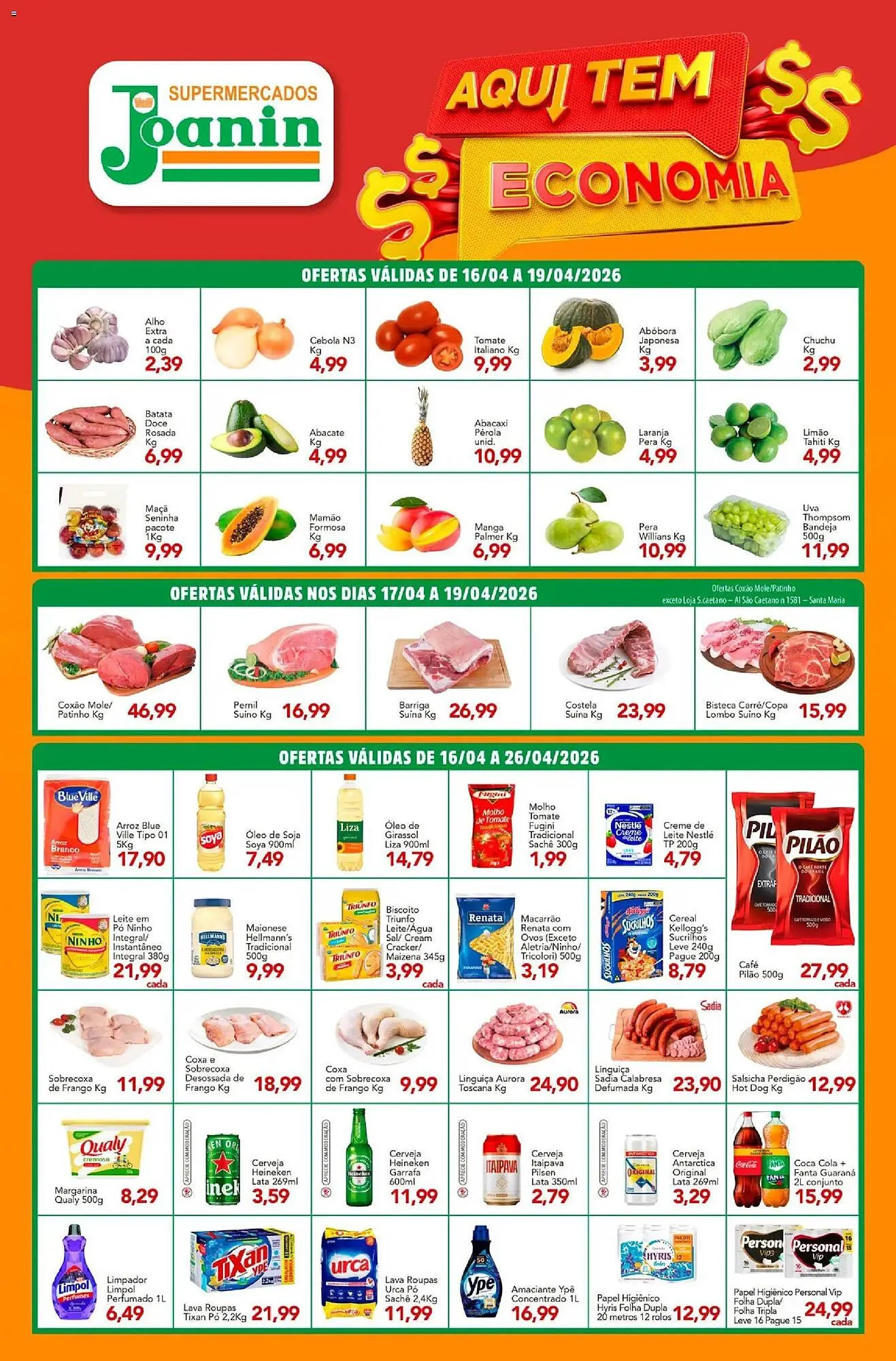 Encarte de Catálogo Supermercados Joanin 16 de abril até 26 de abril 2026 - Pagina 1
