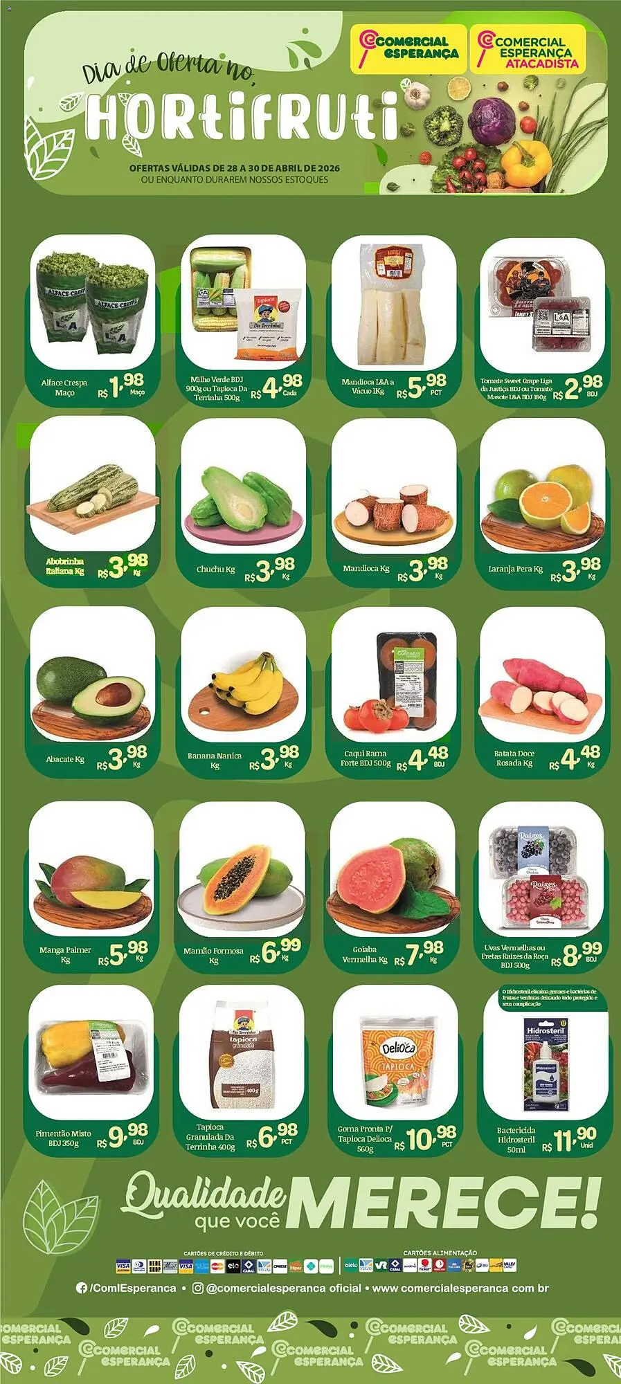 Encarte de Folheto Comercial Esperança 28 de abril até 30 de abril 2026 - Pagina 1